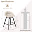  Ensemble de 2 tabourets de bar rembourrés 25 po avec repose-pieds et structure en métal beige-1897955385