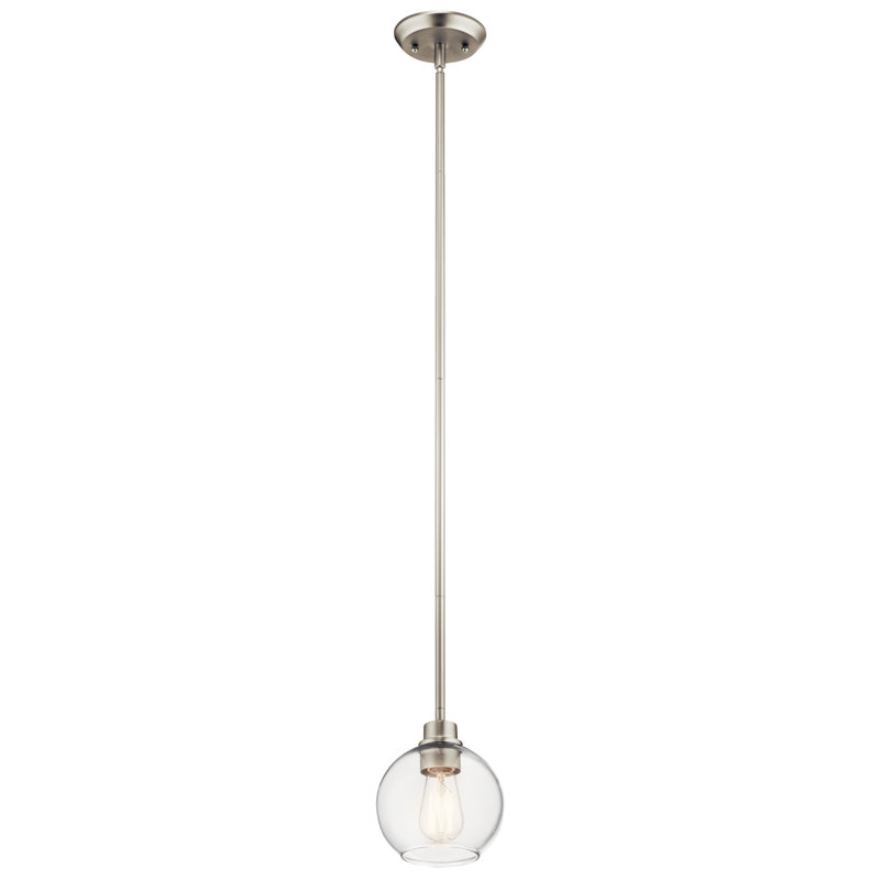 Luminaire suspendu sphère 1 lumière Hoover, Nickel brossé