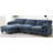 108" Modular Sectional Sofa, L-Shape with 31.5" Extra-Wide Seat Cushion, USB and Type-C Charger, Phone Holder and 2 Side Storage Pockets, Free Movement Ottoman, Striped Chenille-1470106012