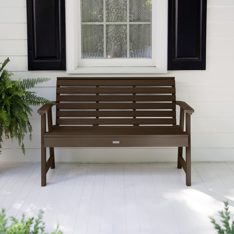 Banc de jardin en plastique Midwest, H 32 po x l 52 po x P 25 po, Gland de chêne vieilli