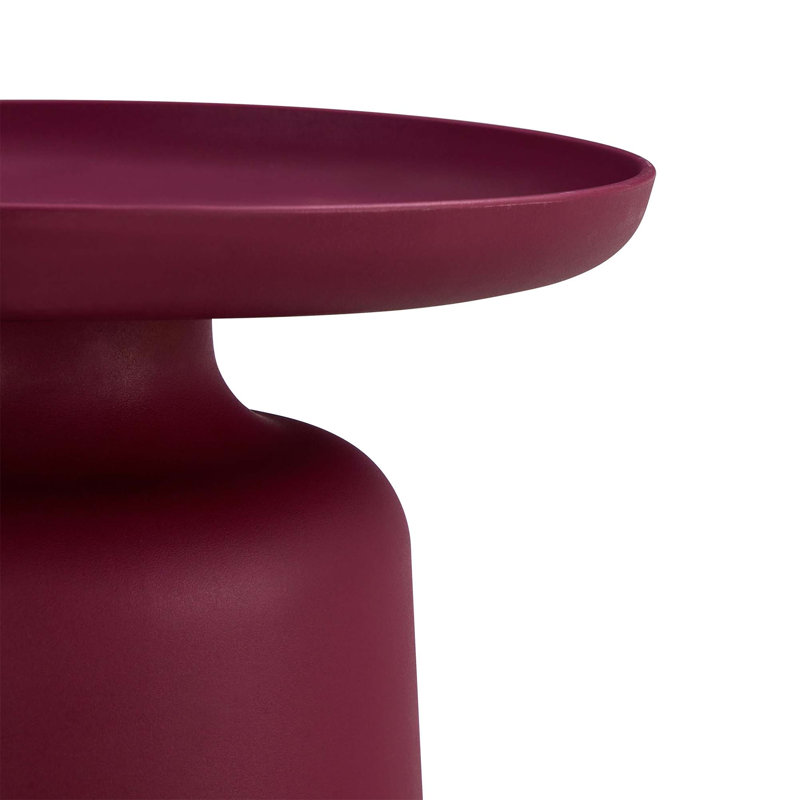 Table de bout, table d'appoint en plastique, Rouge vin