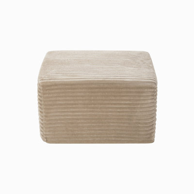 Pouf carré rembourré en velours côtelé, repose-pieds moelleux pour la décoration du salon et de la chambre à coucher