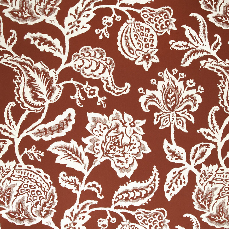 Tissu 100% coton Robert Allen @Home Jacobean Toss, Coquelicot