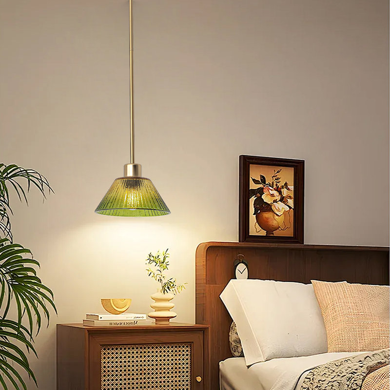 1 - Light Glass Single Pendant With Adjustable Height