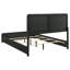 Lit très grand tapissier noir de style Mid-Century moderne, housse, tête de lit gris anthracite et pieds de support stables, style moderne, tissu anti-rayures, base