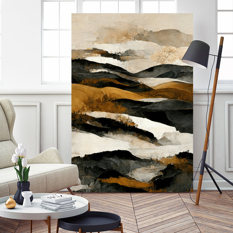 " Ochre And Beige Mountains " by Treechild, 84" H x 54" W