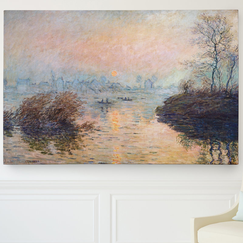 « rectangle soleil de la senne » par claude monet», reproduction de peinture à l’huile, H 24 po x l 32 po x P 1,5 po