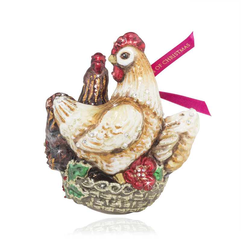 5.75'' Handmade Glass Animals Holiday Shaped Ornament