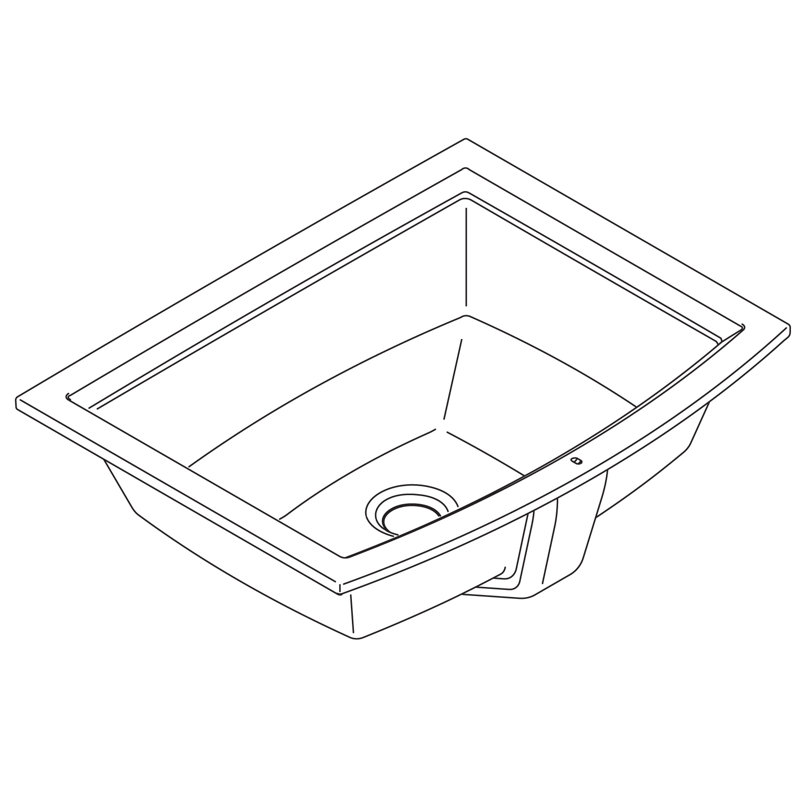 Archer® Vitreous China Rectangular Undermount Bathroom Sink with Overflow, Dune