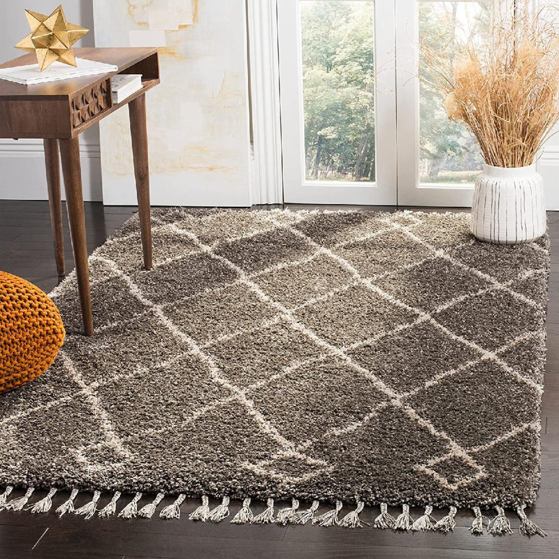 Tapis géométrique tissé à la machine Jacquelina, Rectangle 8 pi x 10 pi