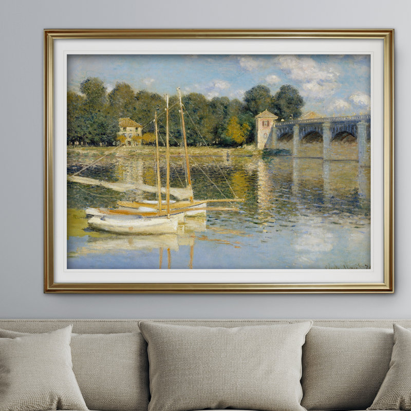 « the bridge » par claude monet, impression, Or, H 31 po x l 43 po x P 1,5 po