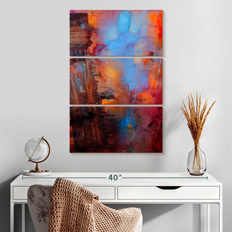 Avery Crossing Farbspiel In Rot Und Blau, H 32 po x l 20 po