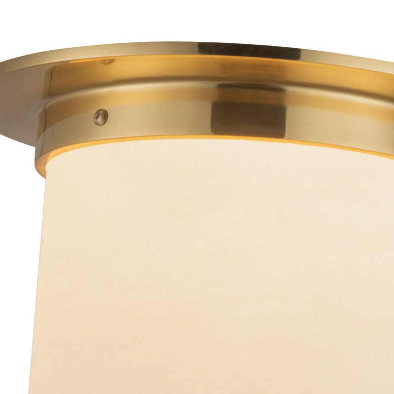 Mineral 11-in Brass Flush Mount, Alabaster, Brass