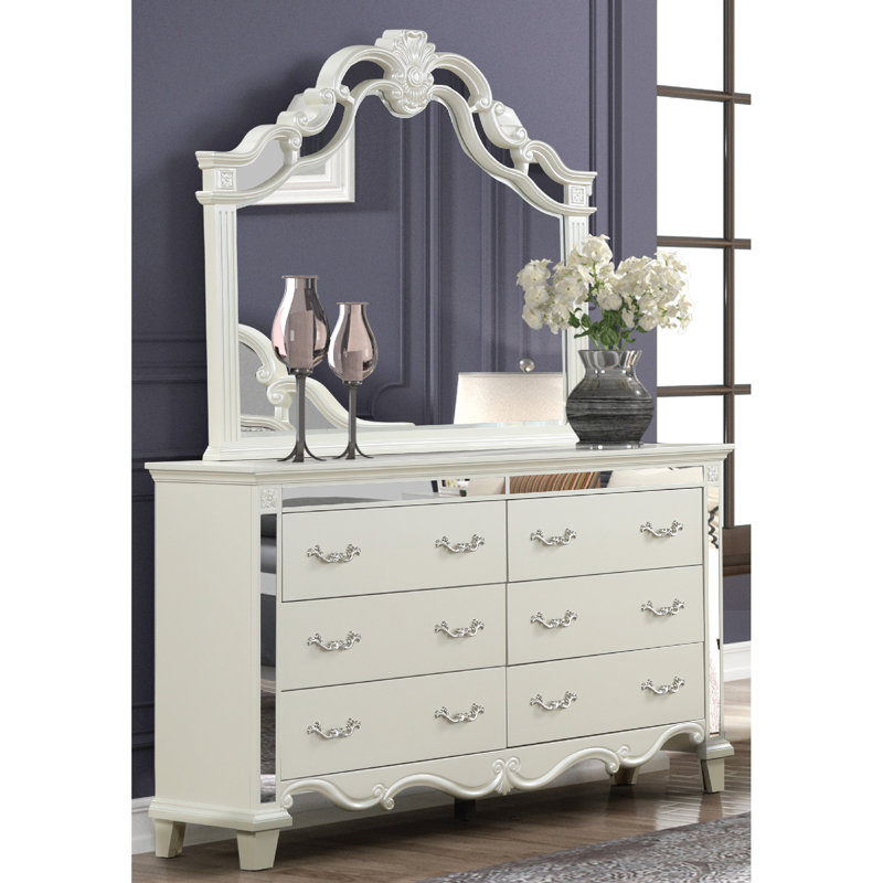 Commode à miroir Milan en bois blanc