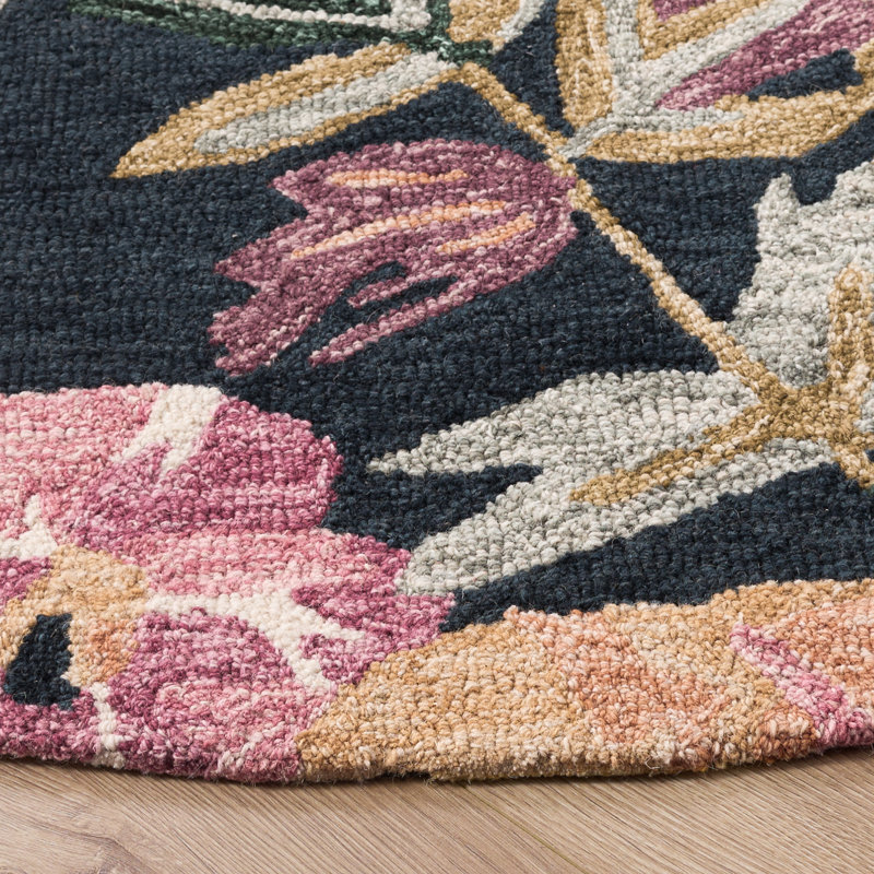 Jardin Hand Tufted Wool;Cotton Floral Indoor Rug, Round 6'