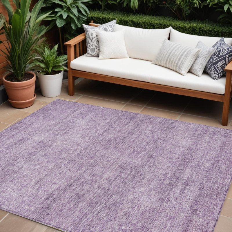 Tapis extérieur lavable et mauve lavable abstrait 10 pi x 14 pi
