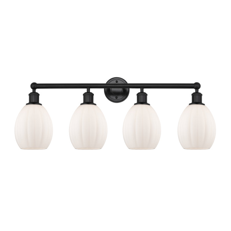 Éclairage pour meuble-lavabo 4 lumières 32,5 pouces Bolduc, Noir mat, Blanc mat
