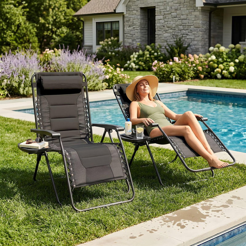 Folding Recliner Chair, Black