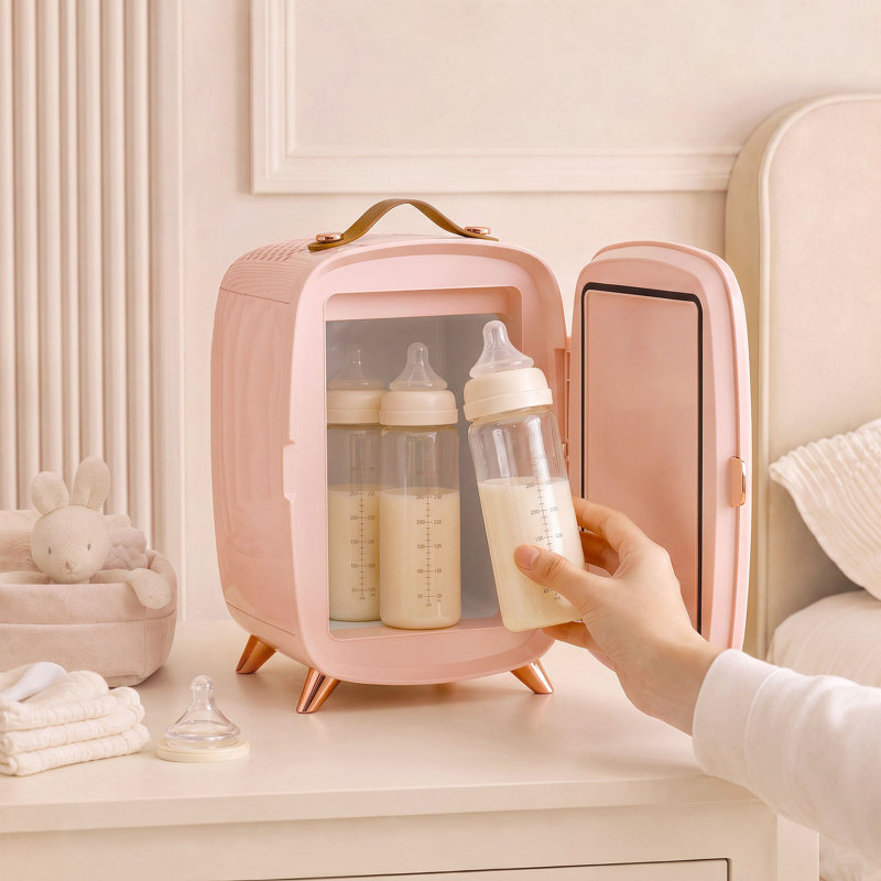 HOMCOM Mini Fridge, Pink