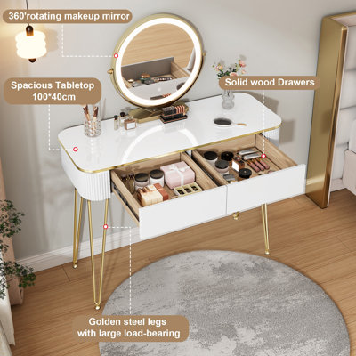 Aallyah Dressing Table with Mirror