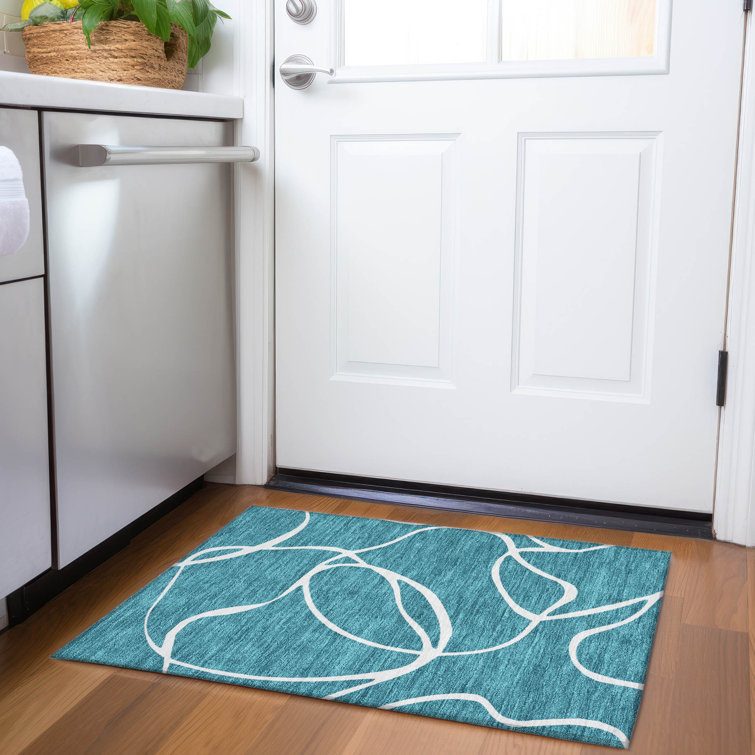 Premium Machine Washable Corum AMF999 Swirls Rug