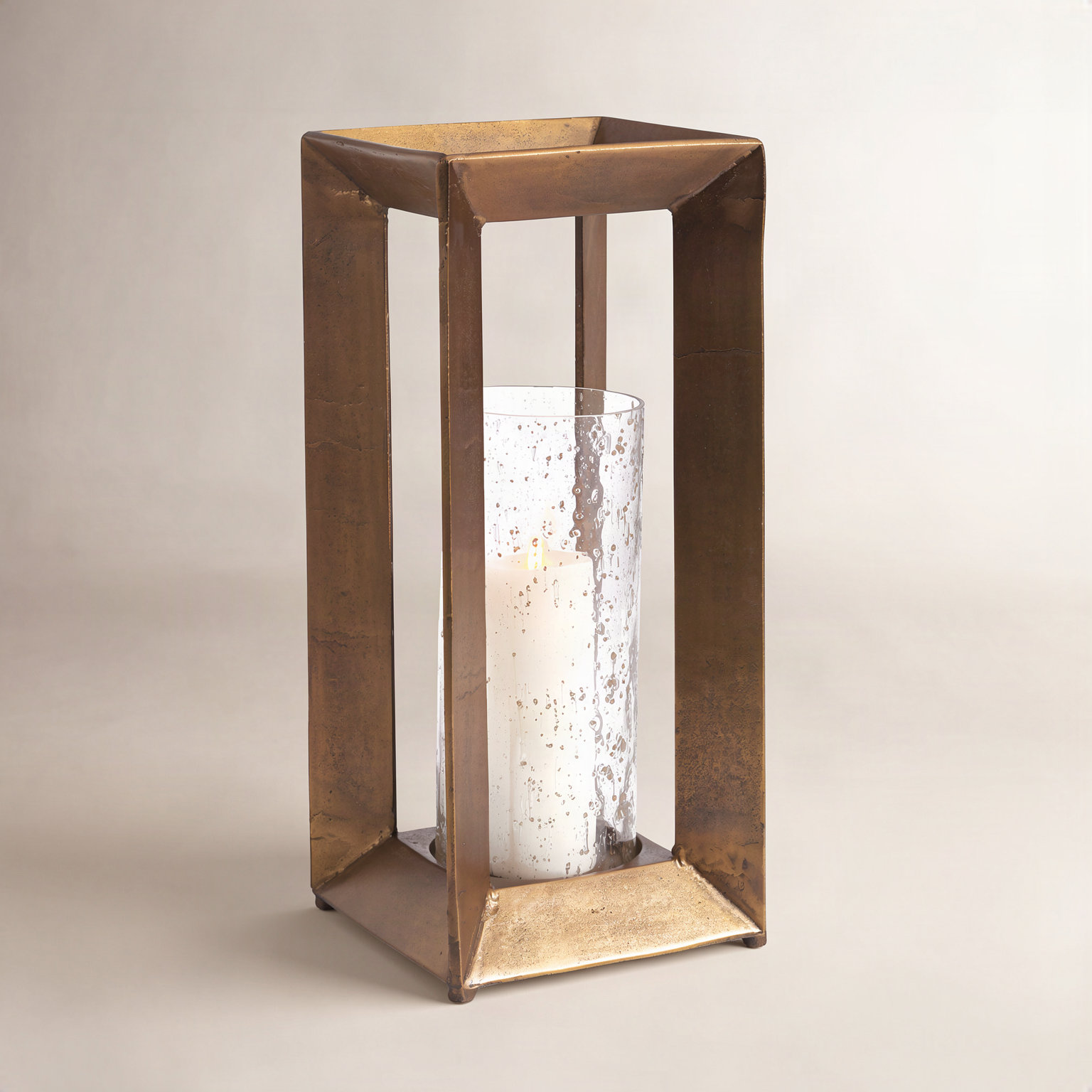 Serenade Aluminum Hurricane Holder, 19" H x 8.5" W x 8.5" D