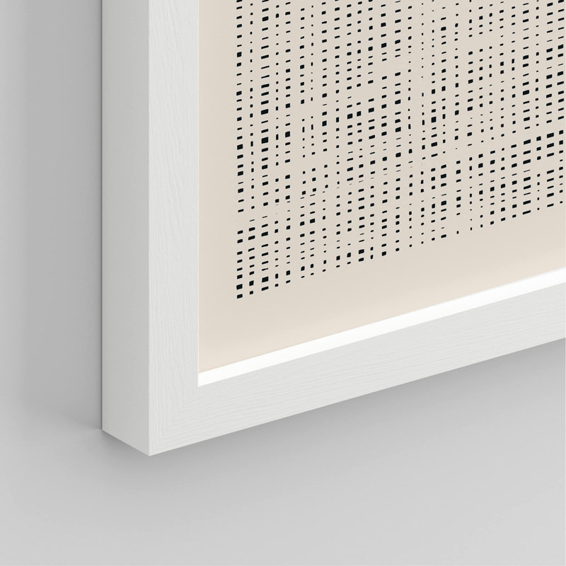 " Geometric Dot Pattern " 4 - Pieces, White, 16" H x 12" W