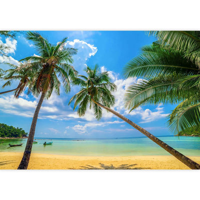 Vibrant Palm Tree Beach Shore Paradise
