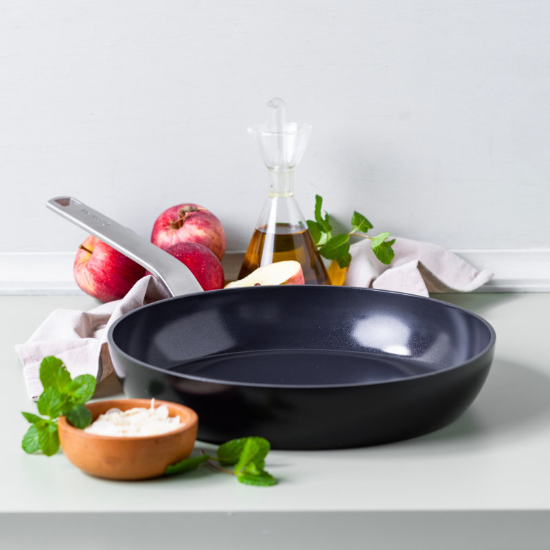 Greenpan Evolution Frypan 24cm - Black, Black/Silver, 11cm H x 52cm L x 30cm W