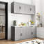 Armoire de cuisine autoportante de 63 po Dorilal avec tablettes réglables, charnières à fermeture douce pour le rangement dans la salle à manger-938989954