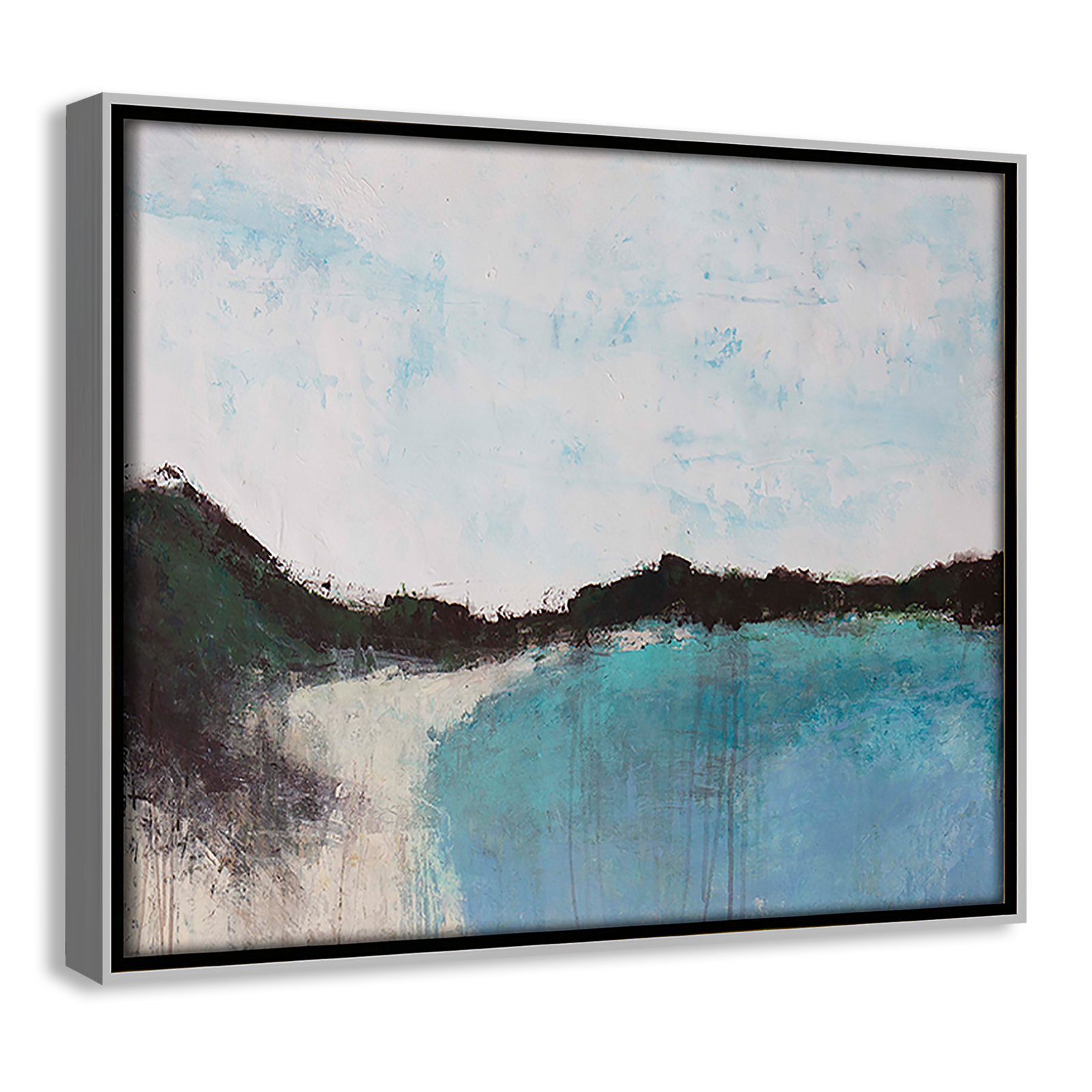 Mountainside Lakeview III by Filippo Ioco, 9.5'' H x 11.5'' W x 2'' D, Silver Framed