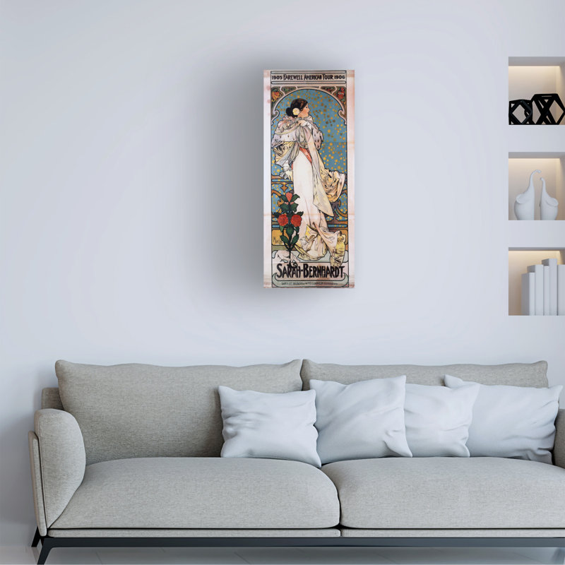 «Alfonsus Marie Mucha» par Sarah Bernhardts Farewell American Tour, C.1905, art sur toile, H 24 po x l 10 po