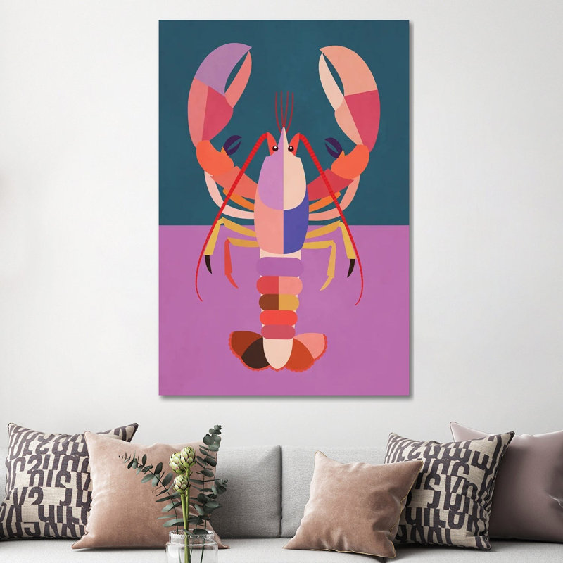 Abstract Lobster by Gaite - Gallery-Wrapped Canvas Giclée on Canvas, 152.4 cm H x 101.6 cm W  x  3.175 cm D, Does Not Apply