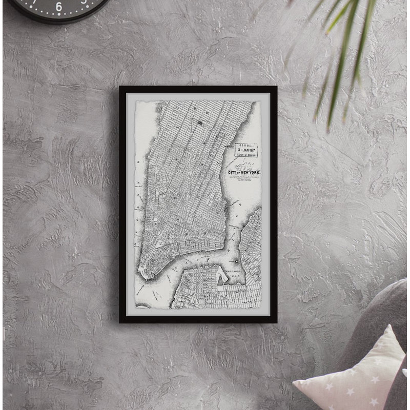 City of NY Outline II - cadre photo, impression, H 18 po x l 12 po x P 1,5 po