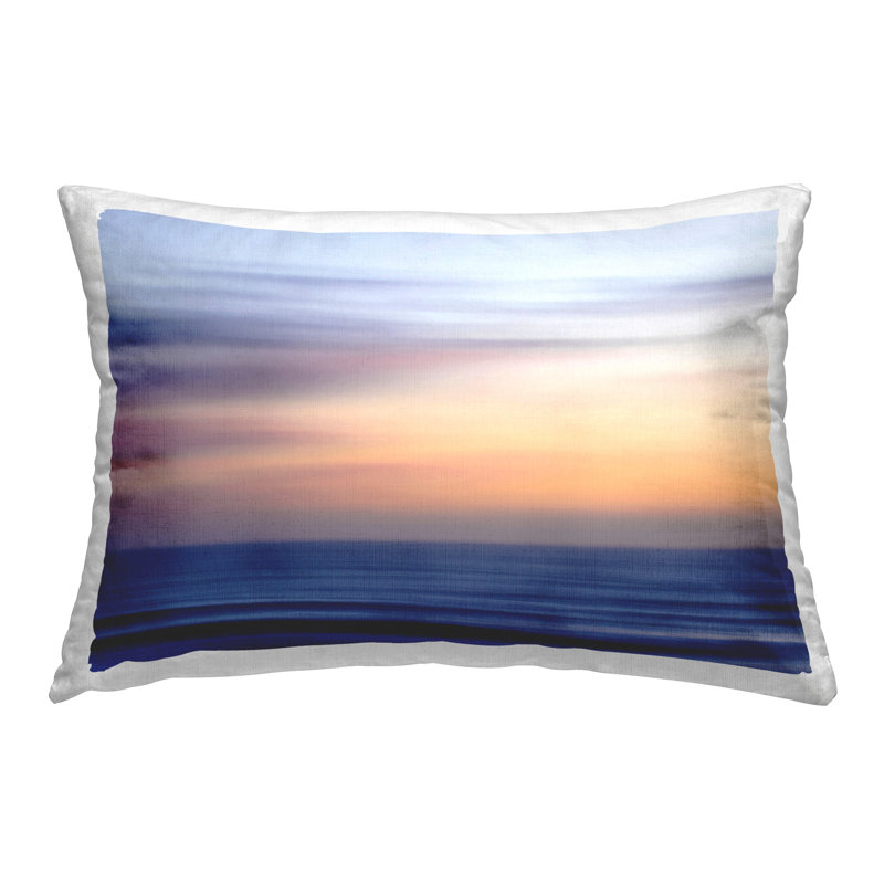 Coussin Victorian, H 14 po x l 20 po, Forme rectangulaire, Bleu abstrait 2