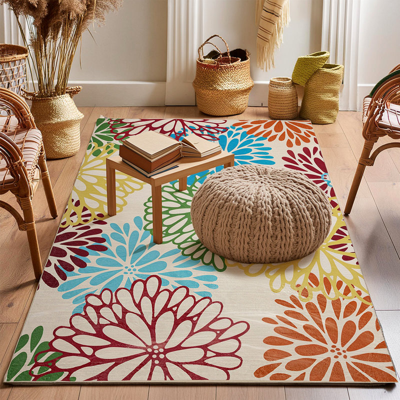 Rectangle Hayne Area Rug Living Room Rug Large Rug Outdoor Rug Living Room Carpet, Rectangle 4' x 6'