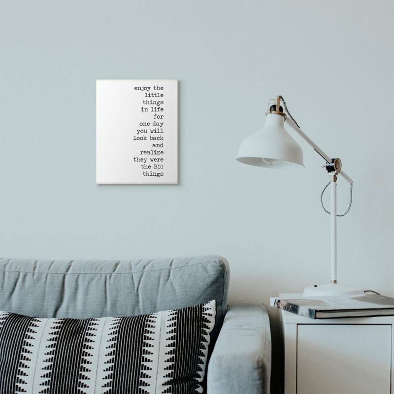 Enjoy par Anna Quach - impression d'art textuel, Plaque murale, H 15 po x l 10 po x P 0,5 po