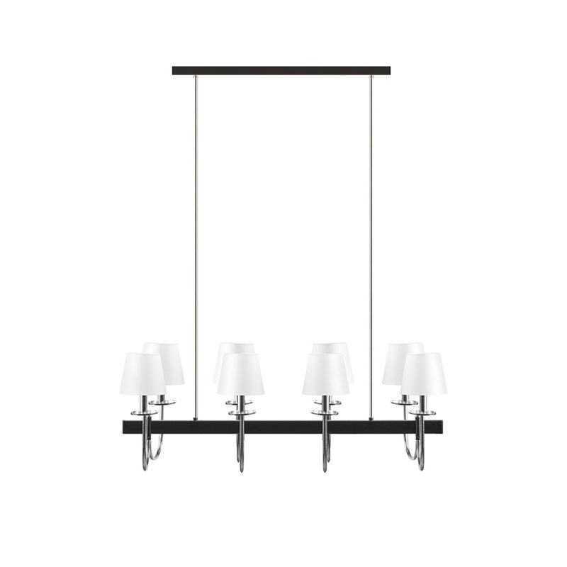 Lustre traditionnel 8 lumières avec abat-jour tambour
