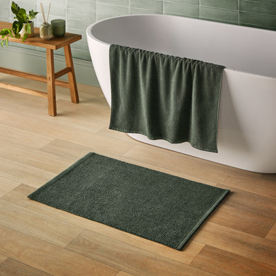 Silentnight Textured Knot Rectangle Bath Mat 100% Cotton BCI