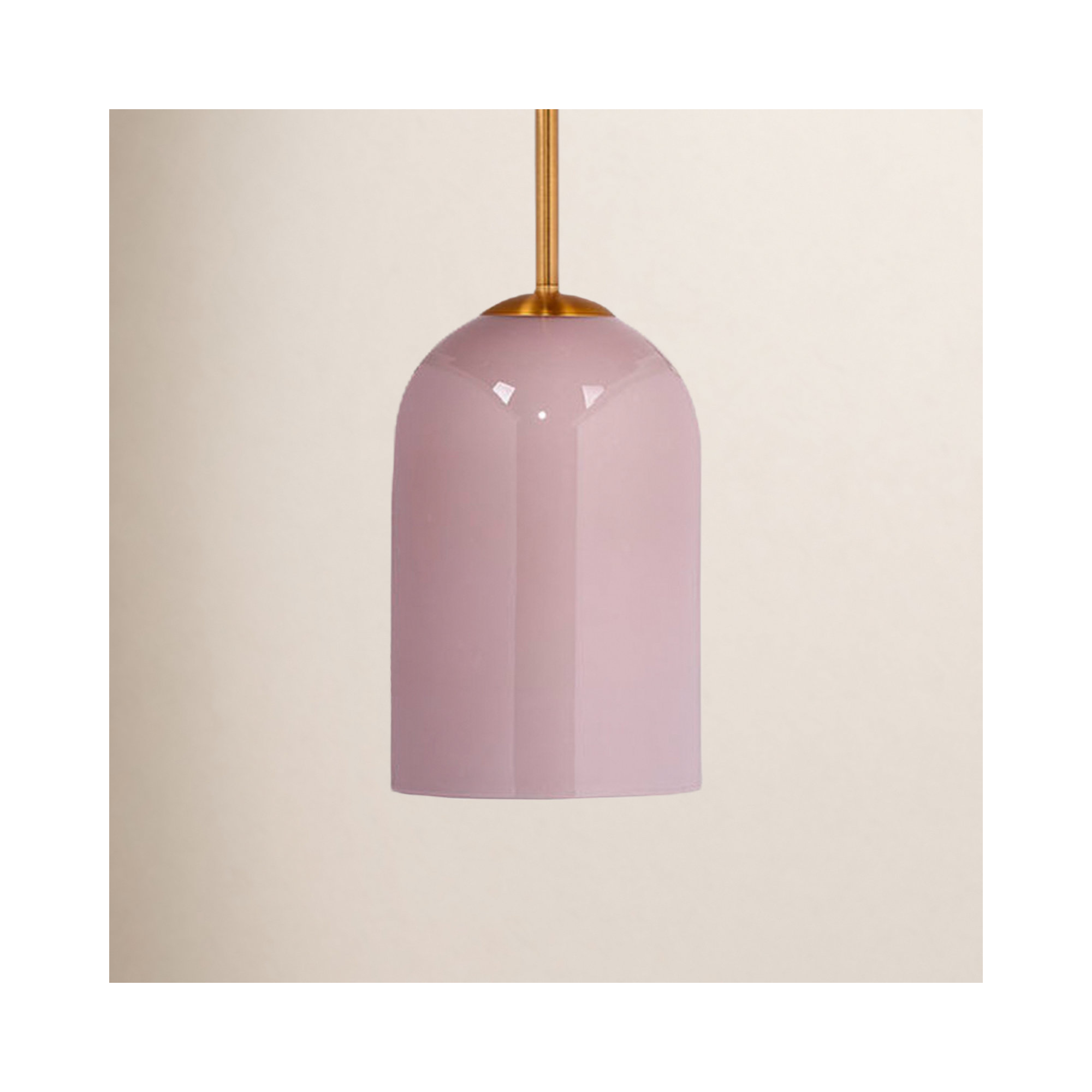 Brianna 1-Light Glass Pendant, Pink
