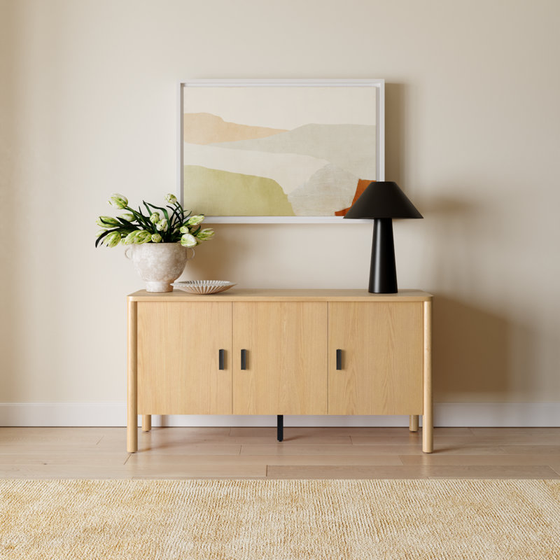 Kaplan Wood 3-Door Sideboard, Natural