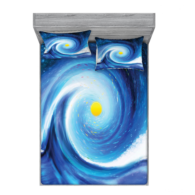 Ensemble de draps surfer, Ensemble de draps pour grand lit avec 2 taies d'or