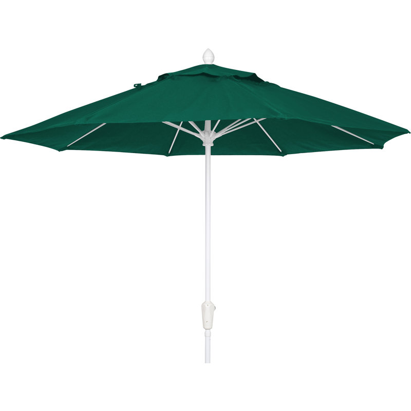 Parasol de marché 7,5 pi Prestige, Blanc, Velours vert forêt