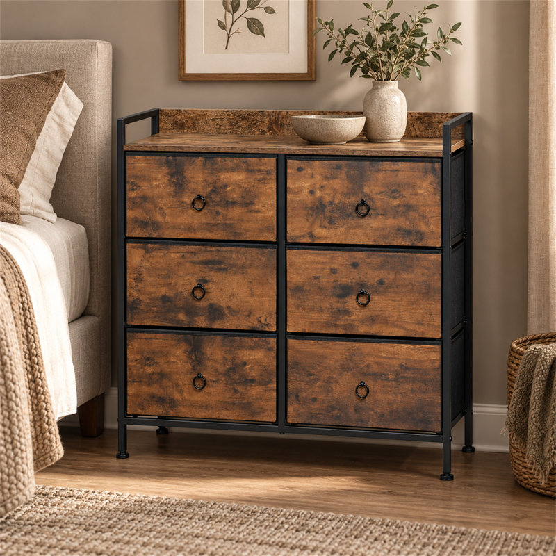 6 Drawer Storage Drawer, Brown
