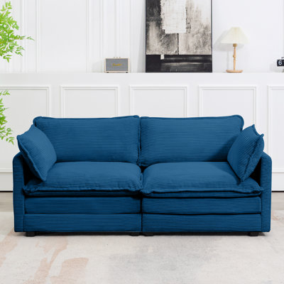 Redenius 76.8'' Upholstered Corduroy Reception Loveseat