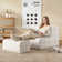32.5" Upholstered Lounger with Ottoman