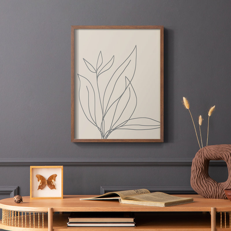 «Neutral Lines I», reproduction encadrée - bois massif, Brun, H 20 po x l 16 po