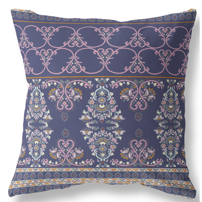 Housse et insert de coussin carré Stevensville, Bleu / rose, 20 po x 20 po
