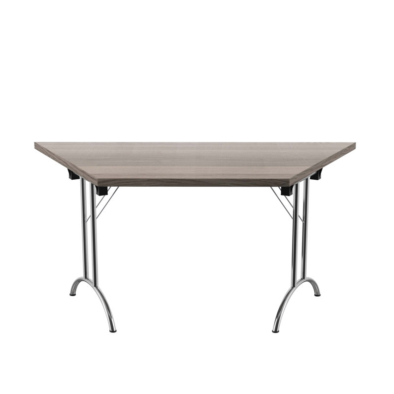 Buariki Trapezoid 3 Person 160cm L Modular Training Table, Silver, Grey Oak