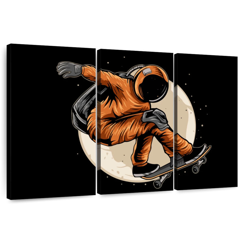 Space Skateboarding, 32" H x 50" W
